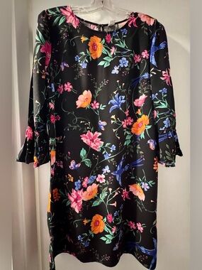 Old Navy Black Floral Long-Sleeve dress